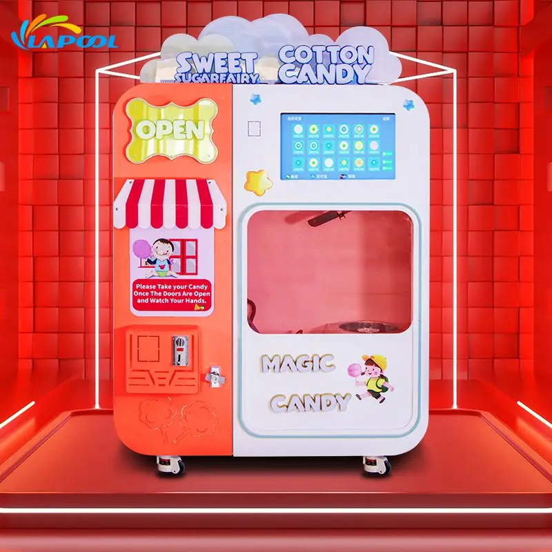 Cinema Shop Sticker Custom Cotton Candy Popper Making Machine Hot Air Heating Cotton Candy Equipment