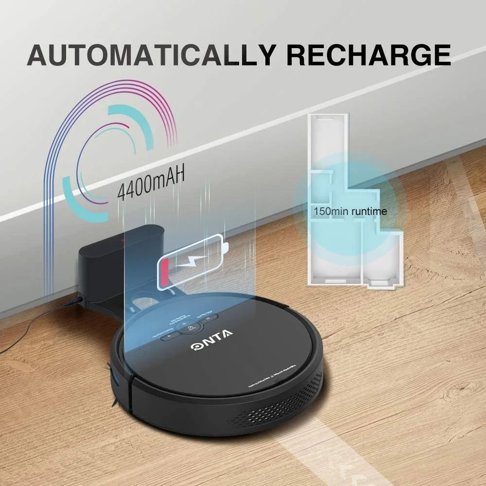 2500pa Всасывания Робот для уборки Alexa и Google Assistant приложение Голосовое управление Wi-Fi Автоматическая подзарядка гироскоп планирования