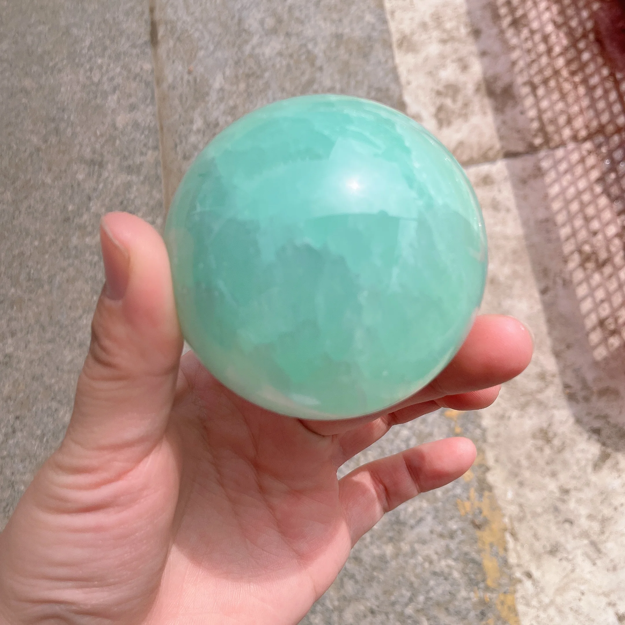Natural Caribbean calcite sphere green gemstone quartz Caribbean calcite balls healing stones for decoration