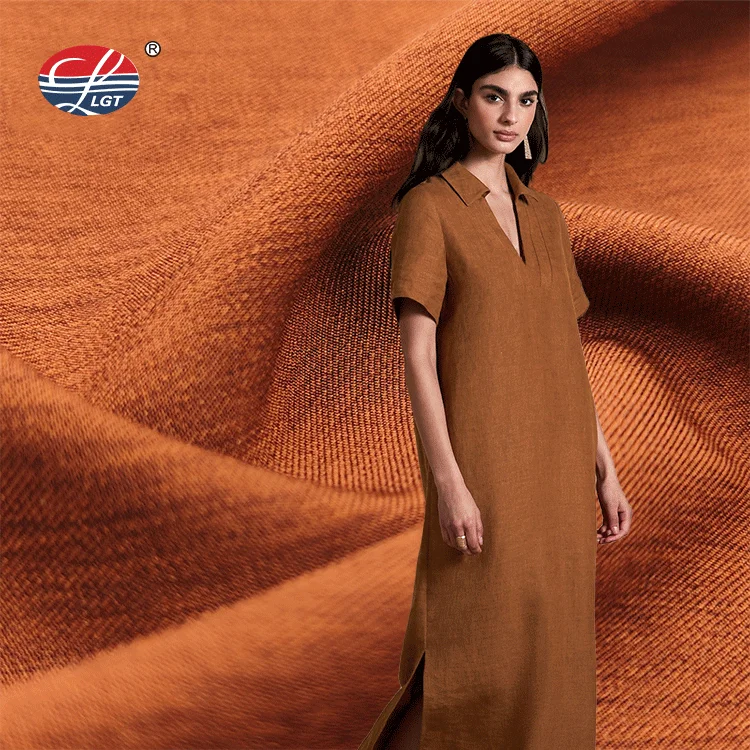 customizable 98%poly 2%spandex Lolis twill imitation linen fabric fashionable suit material for women