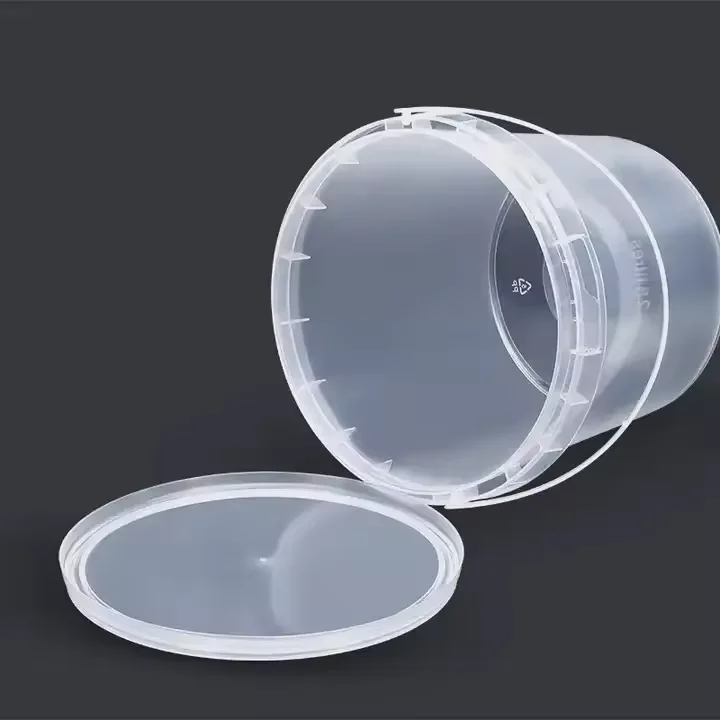 Food grade PP HDPE l 350ml 500ml  plastic bucket with lid and handle