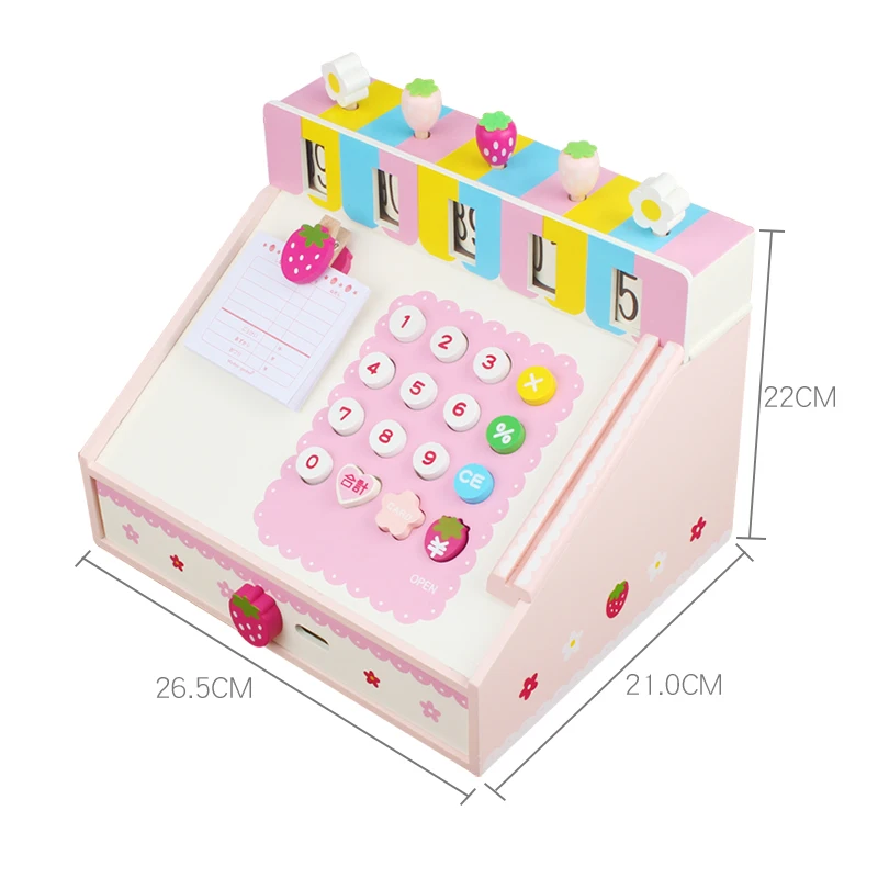 
2020 wholesale color wooden cash extractor toy store pretends play toys 