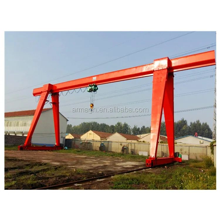 30ton trussed frame heavy duty single beam gantry crane travelling rubber tyred in factory open yards