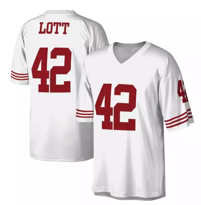 Retro San Francisco 49er 16 Montana 80 Rice 21 Sanders 42 Lott 87 Clark Stitched Throwback America Vintage Football Jersey