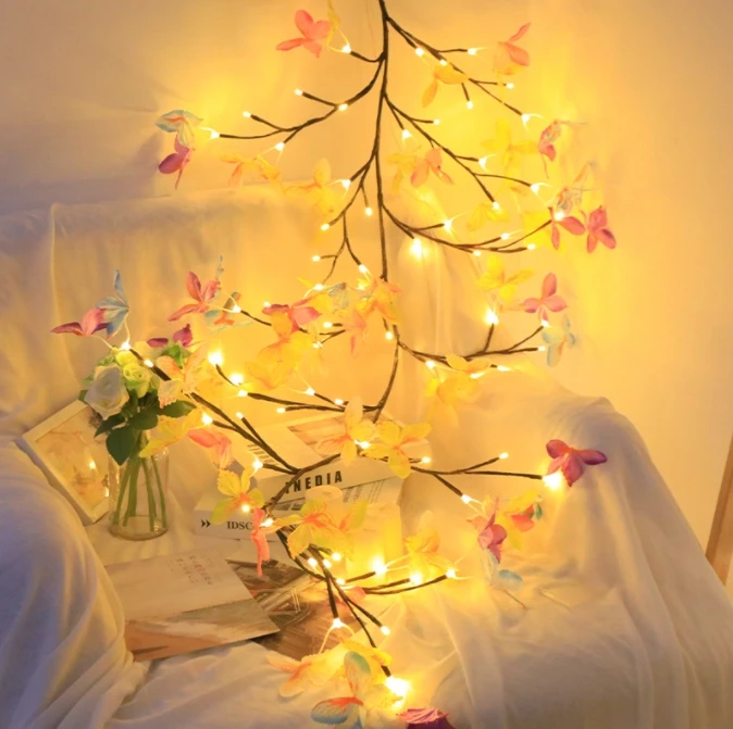 Kanlong DIY shape LED cane simulation branch flexible light home decor room decoration lights wall layout butterfly led light