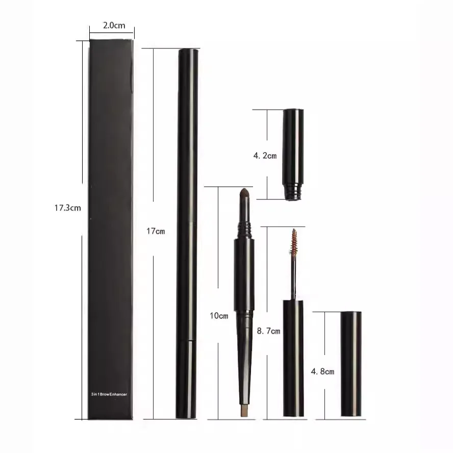 3  in 1 Eyebrow Pencil Multifunctional Private Label Vegan Waterproof  Eyebrow Pomade Eyebrow Brush
