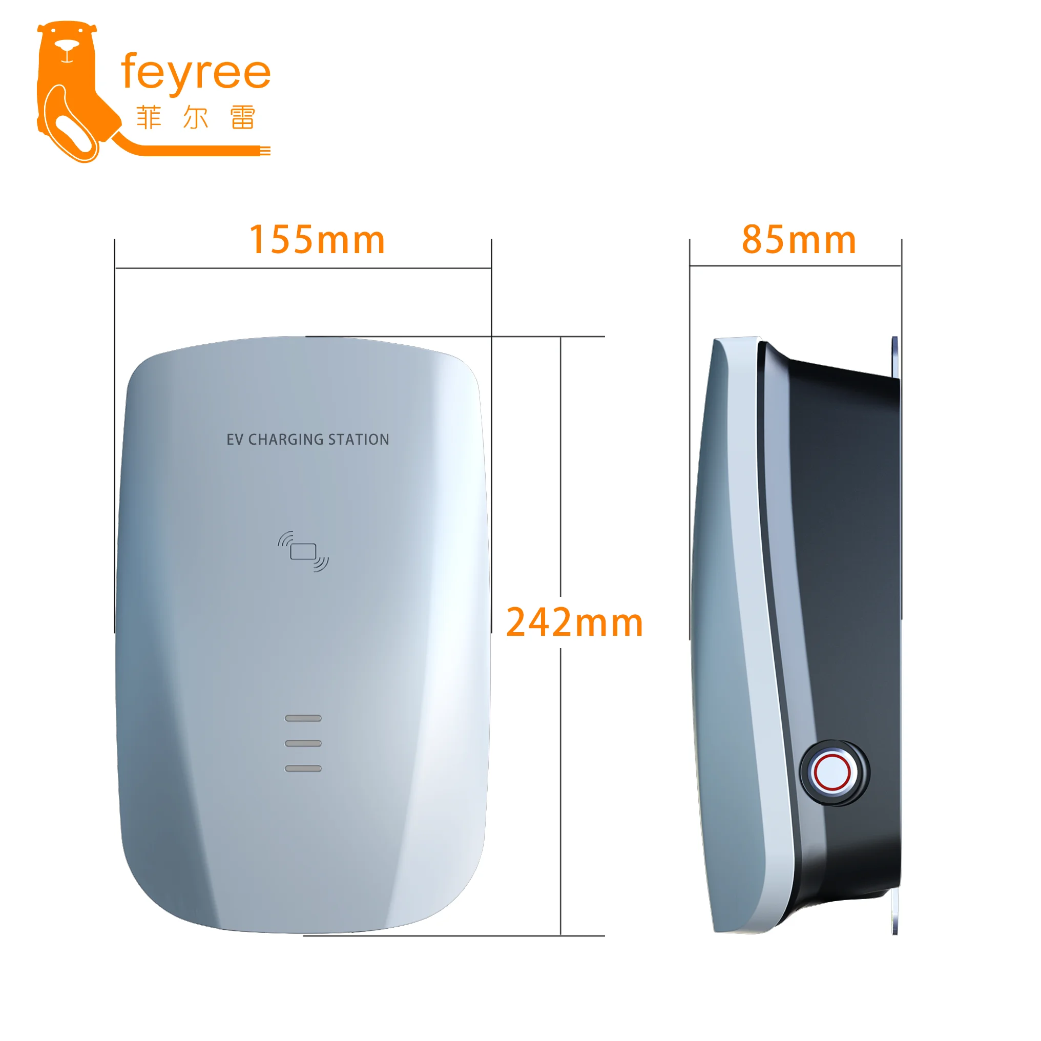 Feyree Manufacturer Type 2 32a 7kw Wallbox Fast Electric Charging Station EV Car Charger Factory