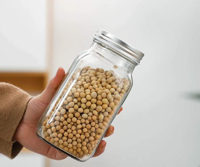 Mason Jar Glass Mayo Jar 4 Oz 8oz 12 Oz 16 Oz 32 Oz 300ml Glass With Metal Lid Wide Mouth Canning Jam Jar