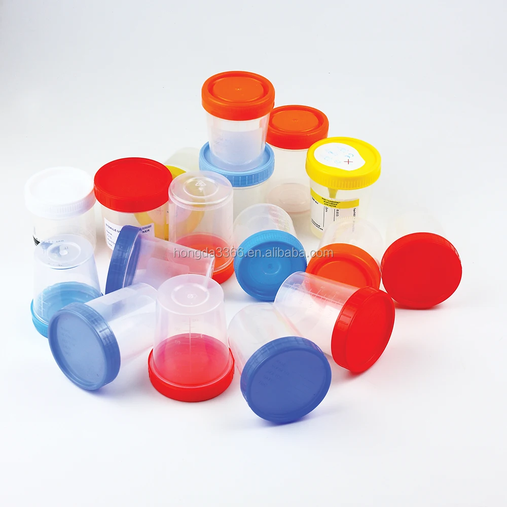 HDMED Lab Medical  Urine Container With Screw Cover 30/40/60/100/120ml