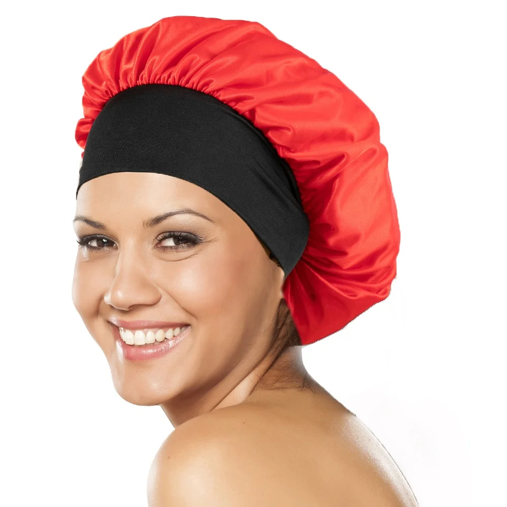 Wholesale Custom Logo Sublimation Designer Hair Bonnets Satin Custom Logo Satin Bonnet