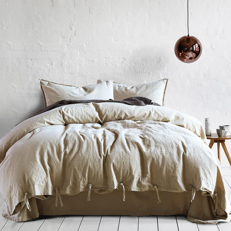 Hot Sale 4 pcs King Size Home Textiles Soft Solid Color Luxury Hotel Linen Bedding Sets