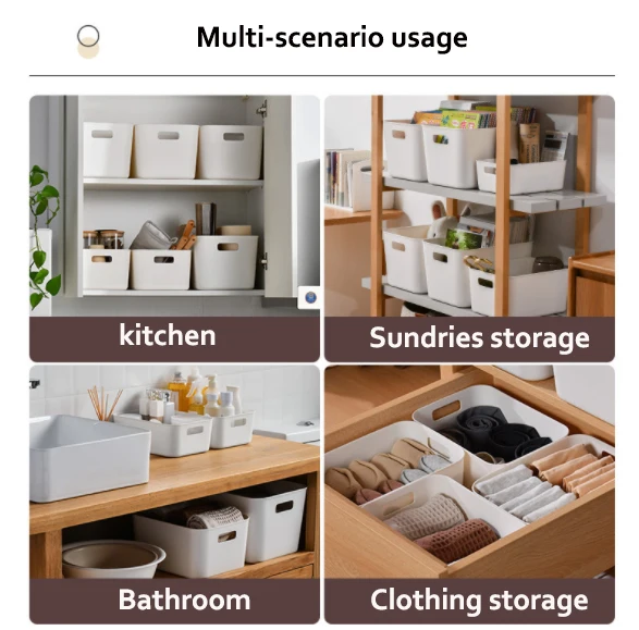 plastic household storage box plastic storage bin kitchen pantry bathroom plastic organizer container