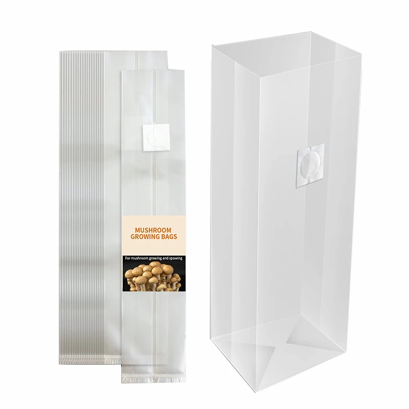 Wholesale Clear Lightweight 8 Mil Durable Mushroom Grow Spawn Cultivation Bag Substrate Growing Bags With 0.2 Micron Filter