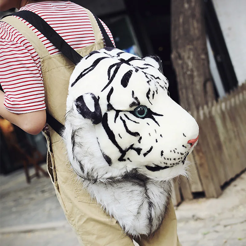 Tiger head backpack men and women couple backpack  travel bag animal gift bag