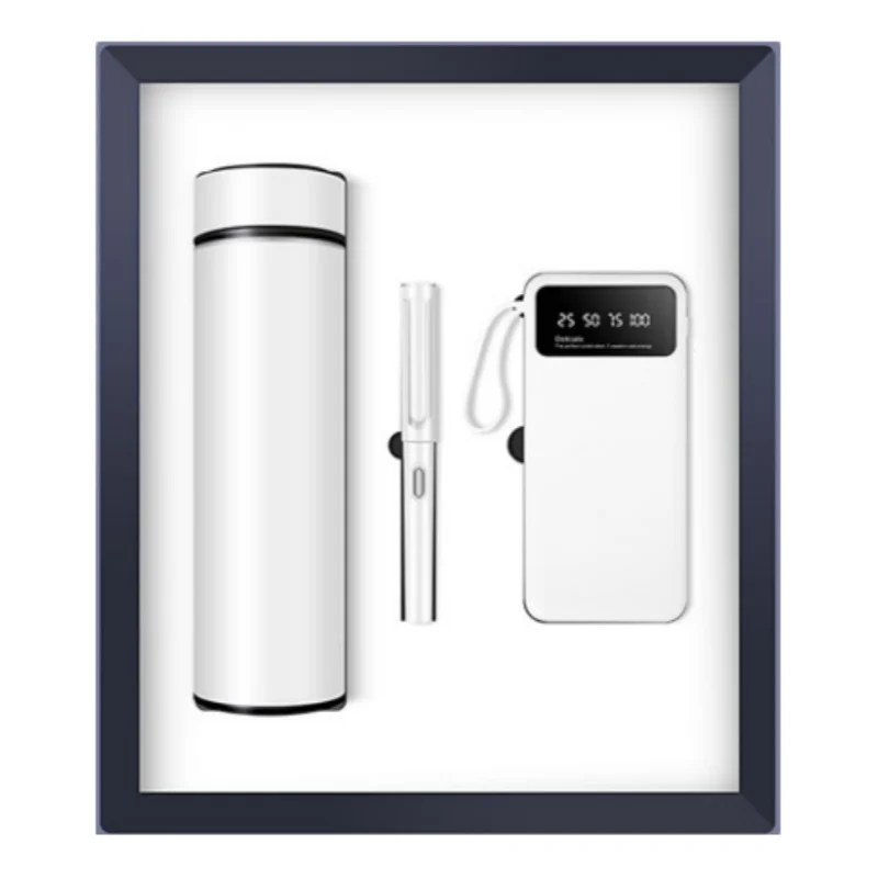 Digital Display Thermos Cup And Signature Pen Company Gift Set Promotion Unique Luxury Engraving Pen Gift Set With Logo