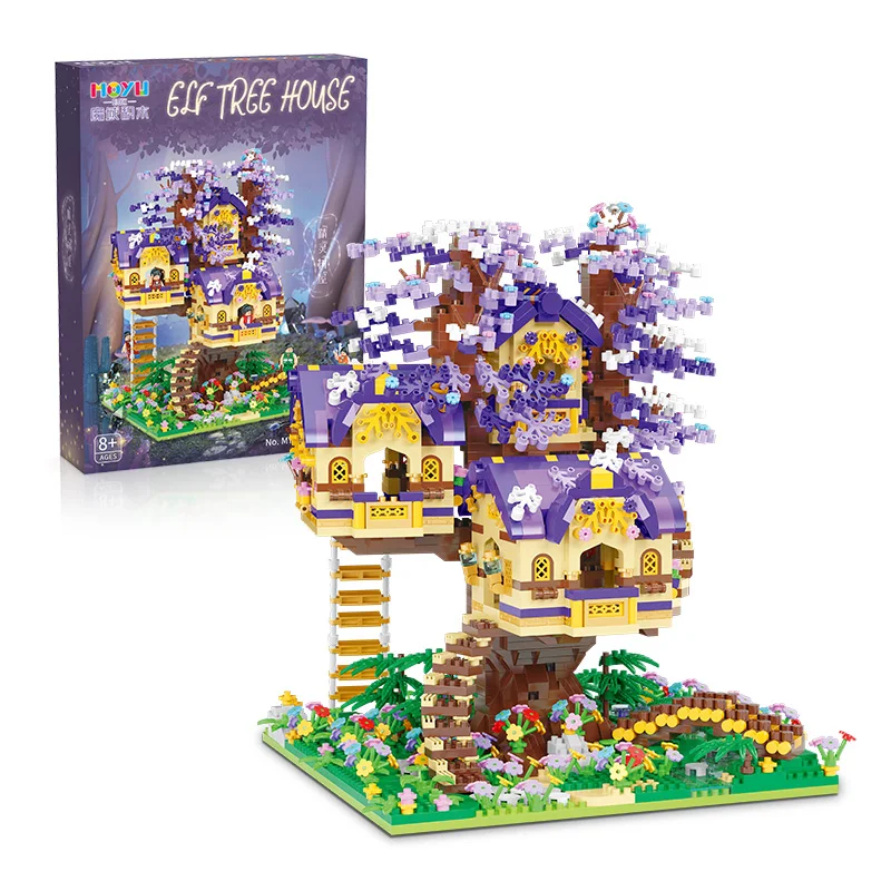 Creative Expert Ideas Mini Building Blocks 3308pcs Street View ELF Tree House MOC Bricks 92015