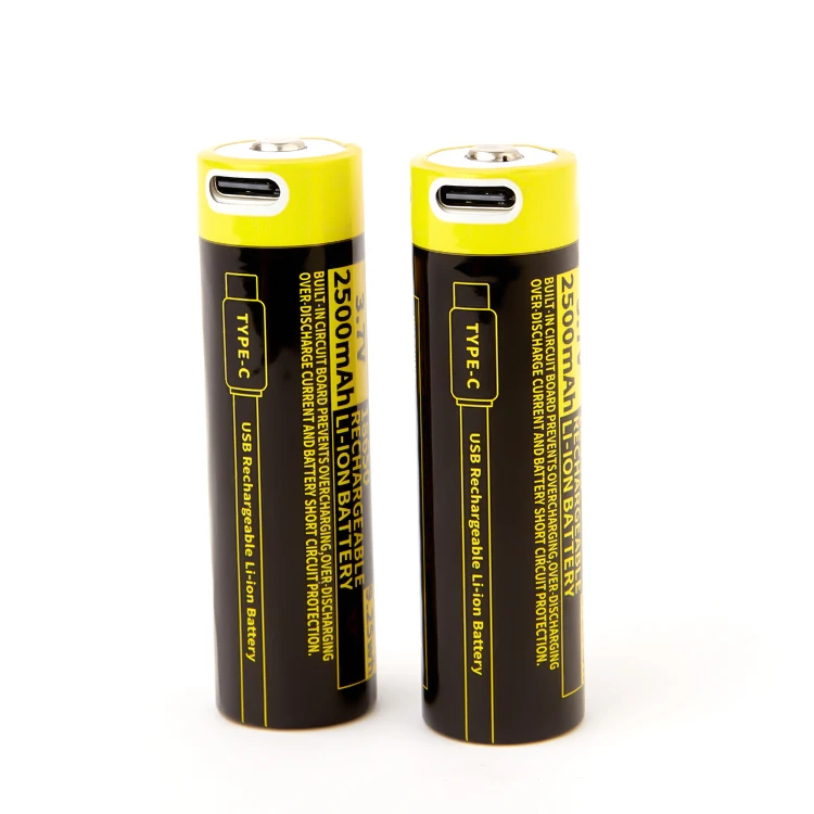 Премиум перезаряжаемая 18650 2500 мАч 9.25wh литий-ионный аккумулятор 2500mAh 3 7 V Type-c литиевая батарея