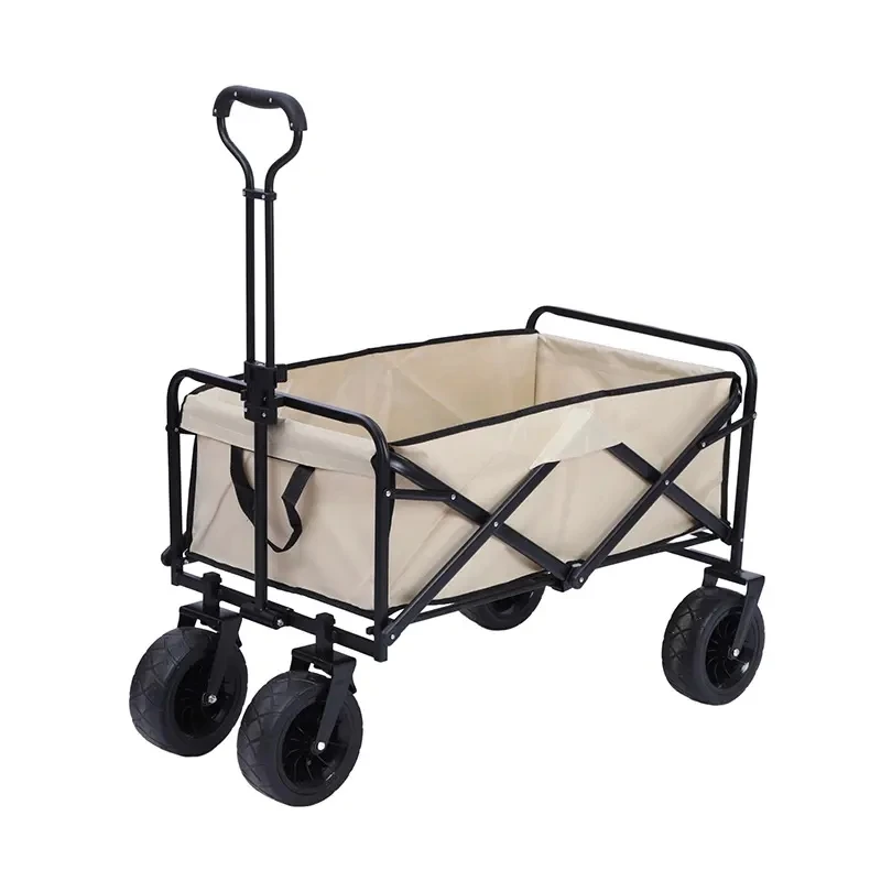 Foldable Beach Trolley Utility Camping Metal Garden Hand Cart Portable Folding Outdoor Wagon Trolley