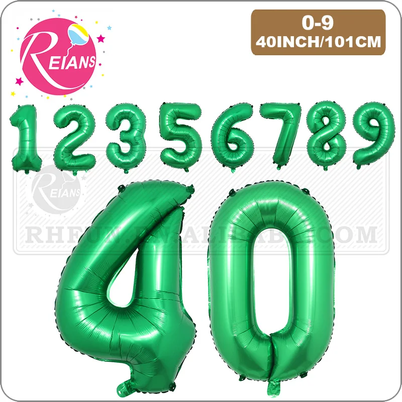 40inch Dark Green number balloons Foil Balloon Jungle Safari Birthday Balloon Party decoration 0 1 2 3 4 5 6 7 8 9 globos Balls