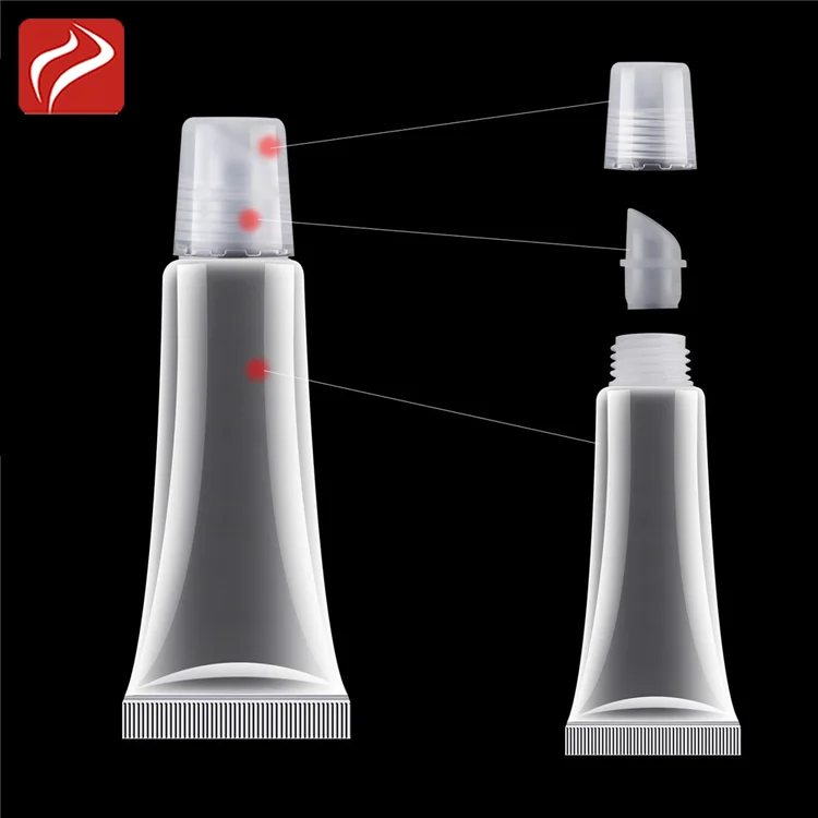 Transparent Lip Gloss Tube Squeezable Plastic PE Tube Lip Balm Container Lipstick Tube