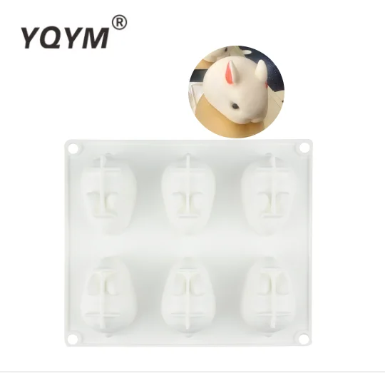 Chinese silicone mold manufacturer fondant tool 3D rabbit silicone mousse cake  mold