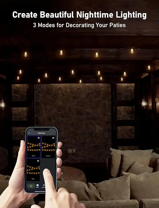 26M 13M Bluetooth Courtyard Light Application Controls 3 Modes of Outdoor Lights With Dimmer S14 Waterproof Bulb