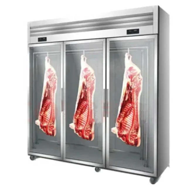 Commercial Supermarket glass meat freezer commercial open chicken seafood refrigerated display meat cabinet