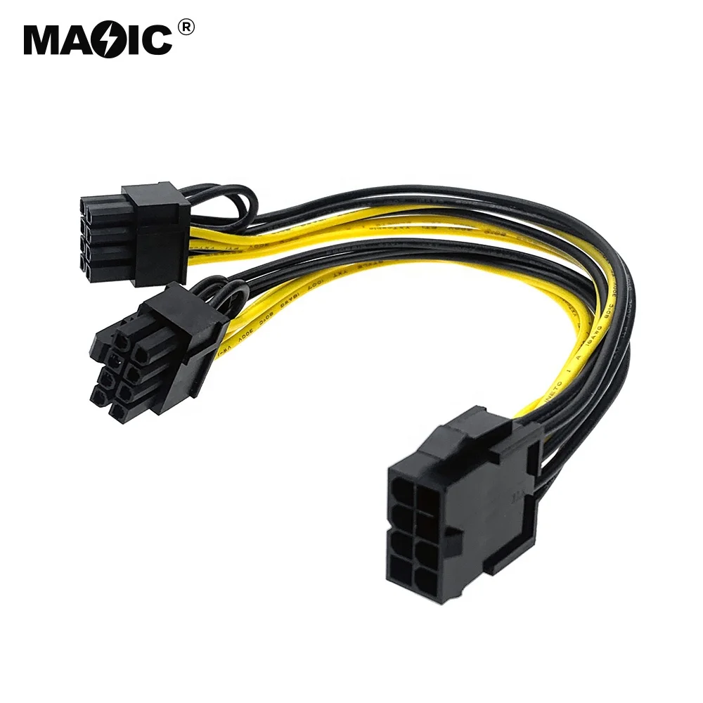 20 см Pcie 8 Pin женский двойной 6 + 2Pin мужской Pci express 8pin Сплиттер Pin-код Gpu видеокарта кабель