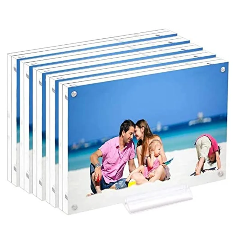 Plastic acrylic 5x7 magnetic photo frame mini magnet frames