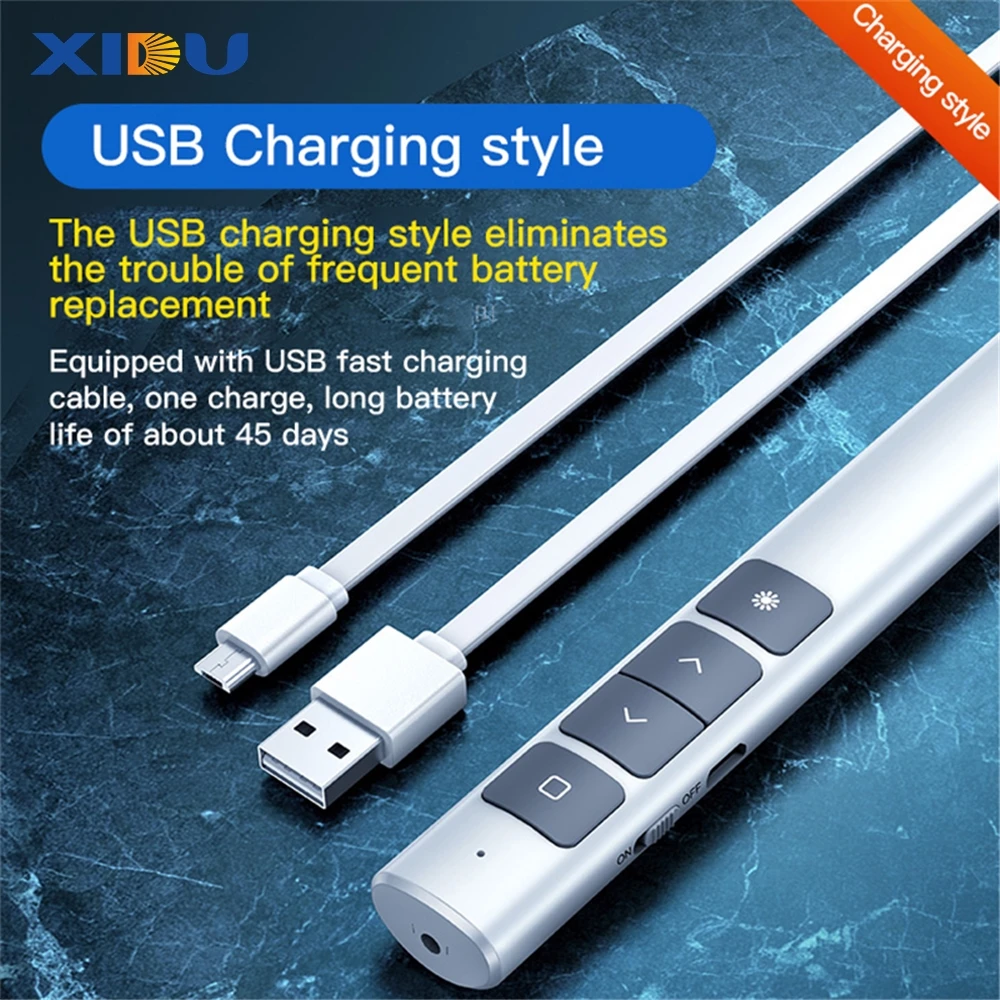 Новая беспроводная горящая лазерная указка XIDU по низкой цене, мощная лазерная указка для презентера, маленькая зеленая лазерная указка 303