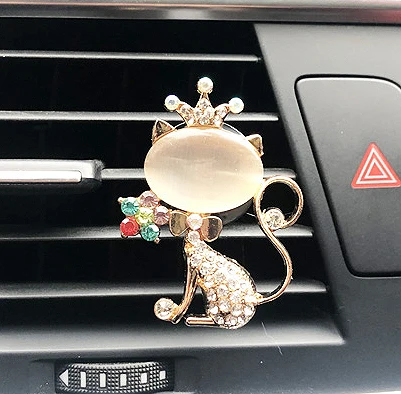 Cute Crown Jewel Fox Car Inter Decoration Air Freshener Aromatherapy Vent Clip Luxury Custom