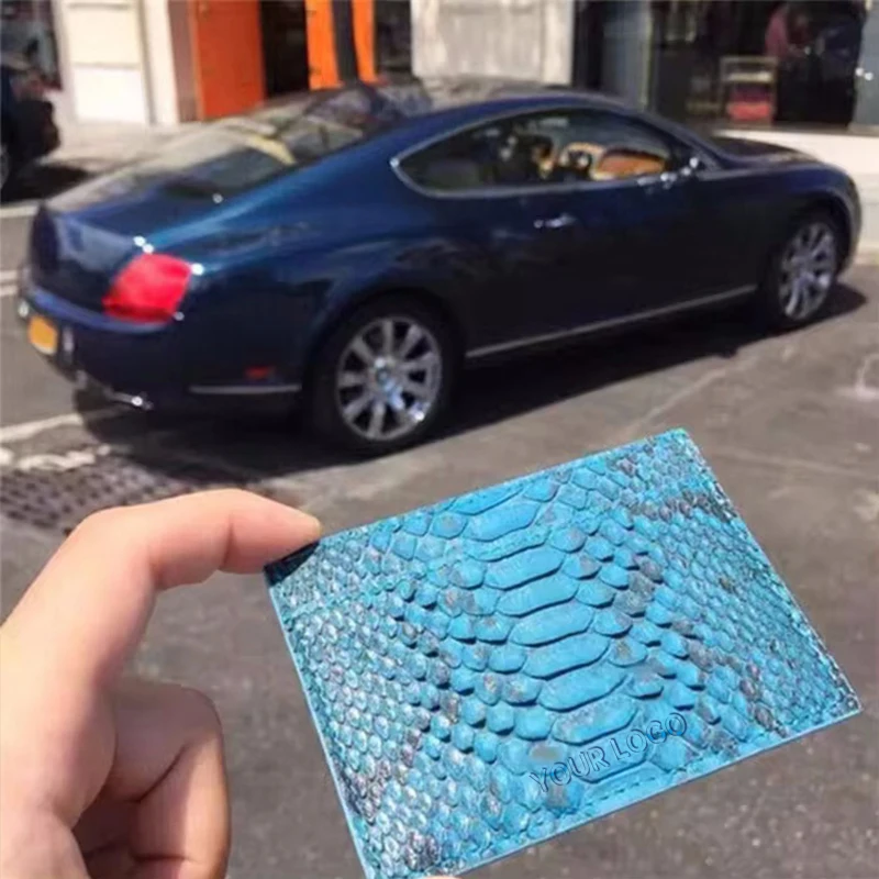 OEM Porte Carte Cuir Tarjetero De Cuero Custom Luxury Women Men Genuine Snake Skin Leather ID Credit Card Holder Wallet