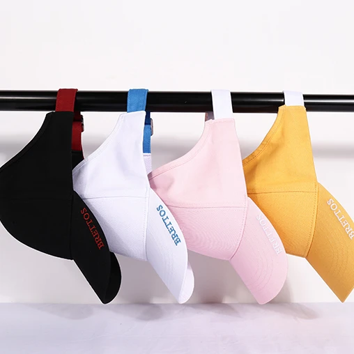 cotton ponytail hat adjustable half caps with adjustable straps embroidery branded half cap hat backless  cap