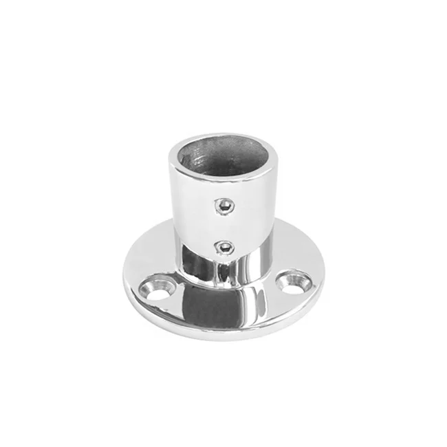 Stainless Steel Marine Hardware - Mirror Polished Round Base (90 Degree )