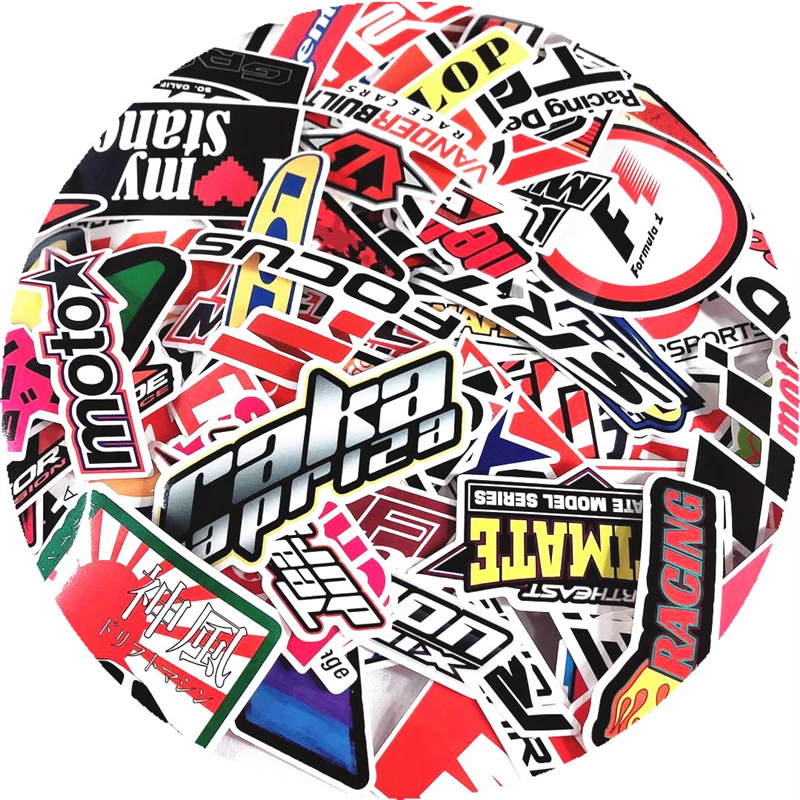100Pcs Cool Car Motorcycle JDM Modification Graffiti Stickers Skateboard Phone Car Luggage Helmet Waterproof Sticker Car sticker
