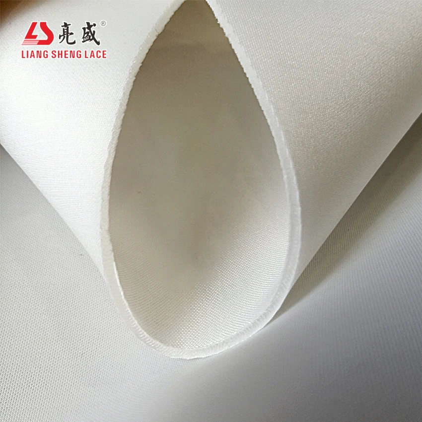 Space layer material pure white polyester spandex sports knitted fabric thick mesh fabric