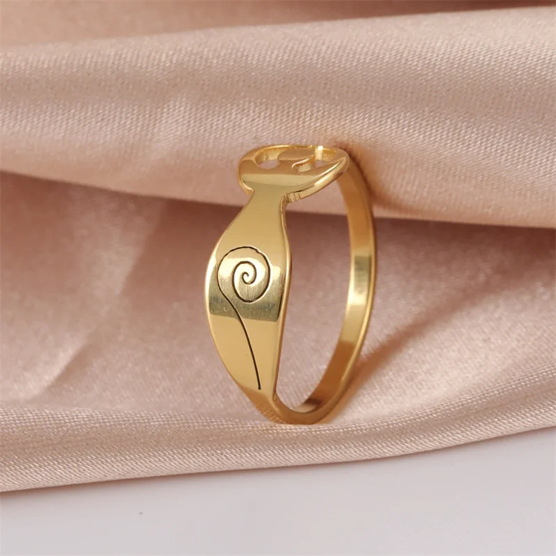 
Yiwu Meise ZZ175 Pegan Goddess Mother Earth Moon Goddess Rings Stainless Steel Women Girls Friendship Ring 