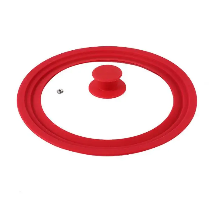 Amazon Hot Multi-Size Tempered Glass Pot Lid with Silicone Rim, Universal Silicone Glass Pan Cover Pot Lid