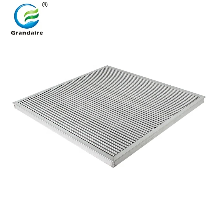 China Factory Floor Diffuser Extruded Aluminum Throughout Floor Ventilation Grilles with Fix or Removable Core