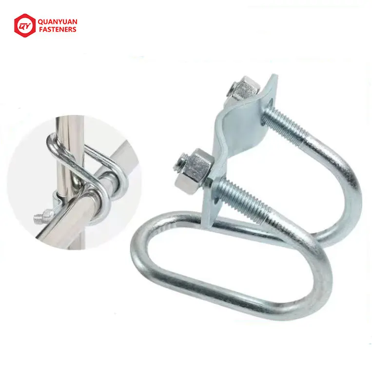Double U-shaped pipe clamp bolt, cross steel pipe clamp buckle, double U-shaped single U-shaped pipe clamp
