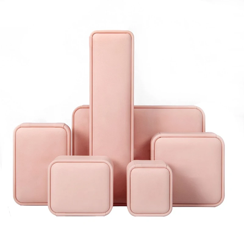 Premium Jewelry Packing High End Lid Faux PU Leather Luxury Ring Jewelry Box for Necklace