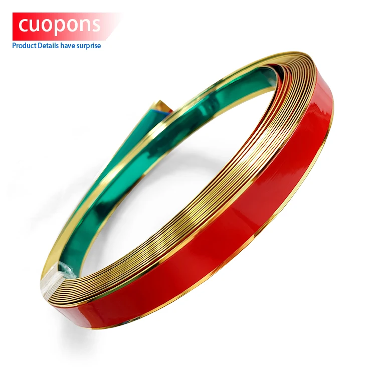 Toco Furniture Pvc Flexible Molding Trim Decorative Strip Chrome Self Adhesive Pvc Plastic Wall Gap Edge Trim Strips