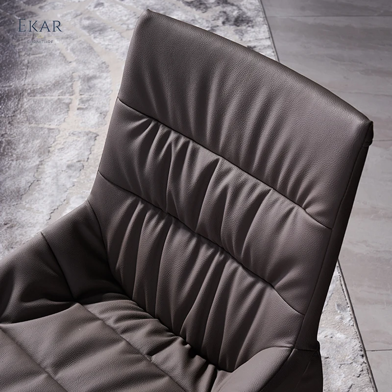 Ekar Furniture high quality vintage upholstered leather restaurant dining chairs for sale