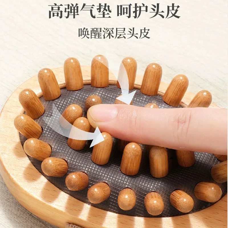 Hot selling beech meridian massage brush  air bag  head massage comb wooden meridian massage, universal body