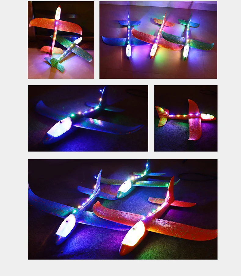 Longxi EPP glider toys foam airplane model toys glider plane foam flying model LED aircraft