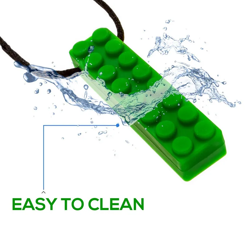 wholesale silicone autism building block teether Sensory autism chew toys autism chew necklace