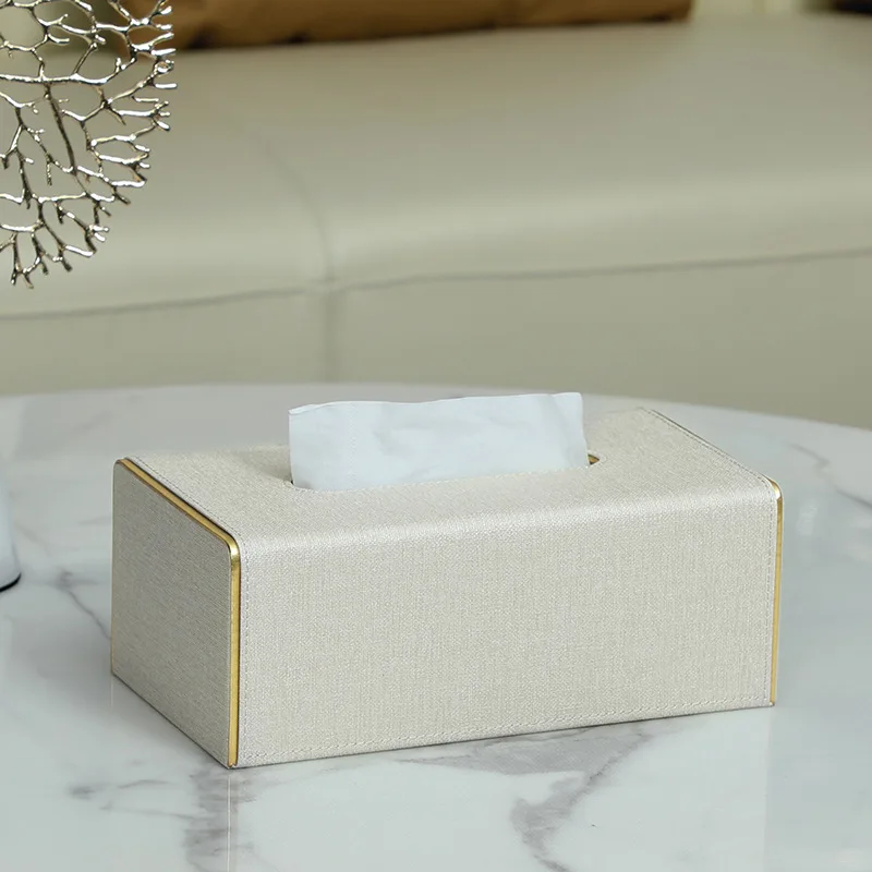 MAVOBO Luxury PU Leather Tissue Box Custom Logo for Hotel Home Decoration Leather Napkin Holder Tissue Box Holder
