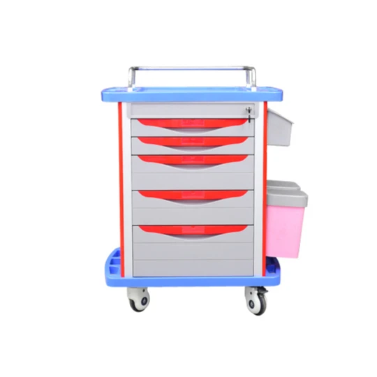 Double Side Drawer Utility Hospital Mobile Medical Nursing Carts Trolleys Emergency Drug bs Plastic Custom