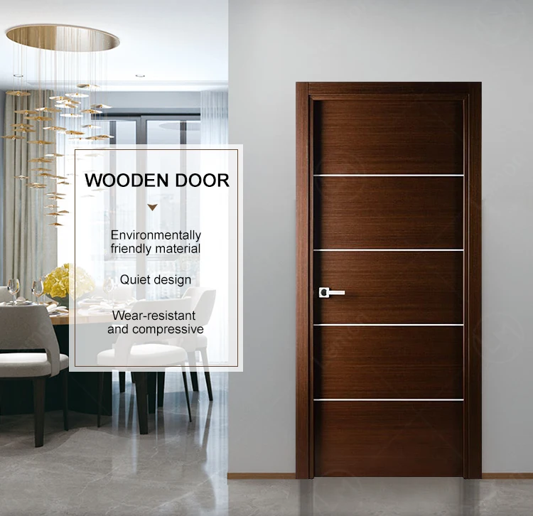 Promotion Commercial Building Apartment House Room Interior Mdf Door Flush Series Wood Veneer Mdf Wooden Door