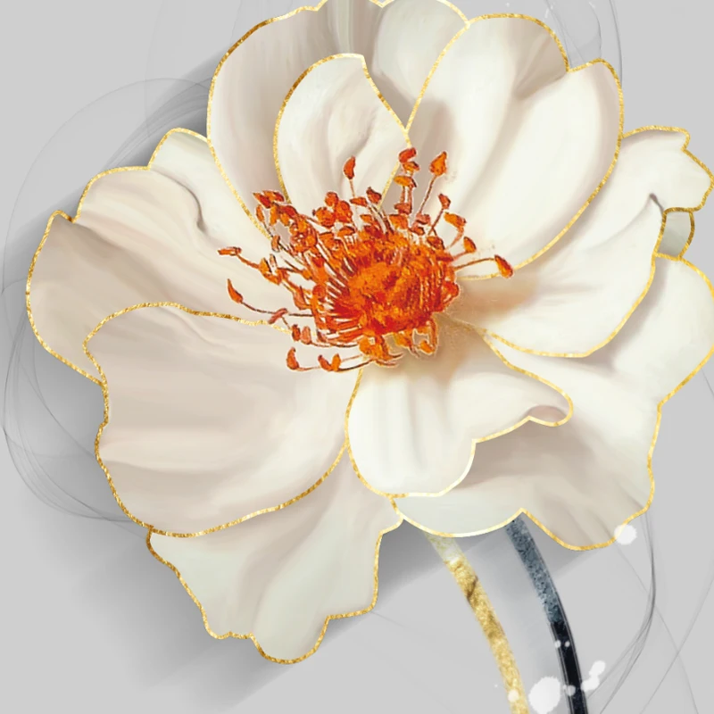 5D crystal porcelain painting rose flower home decoration wall painting aluminum alloy frame wall decoration